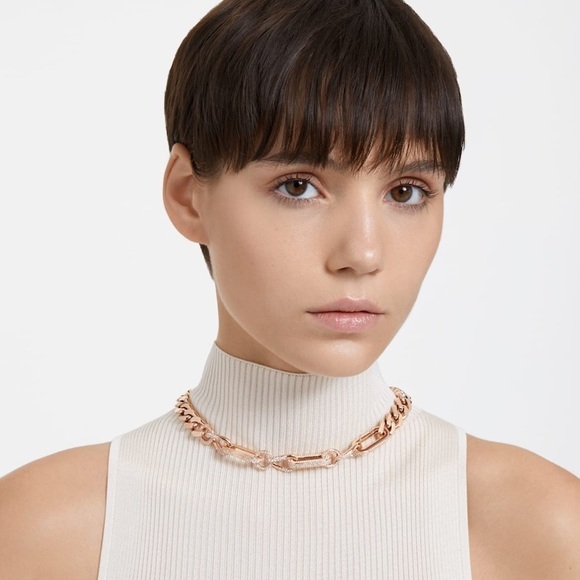 Swarovski Dextera Necklace in Rose Gold SzSmall 16 1/2” - Picture 1 of 12